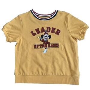 Disney’s Mickey Mouse Leader of the band Short Sleeve Sweatshirt Women’s Size M